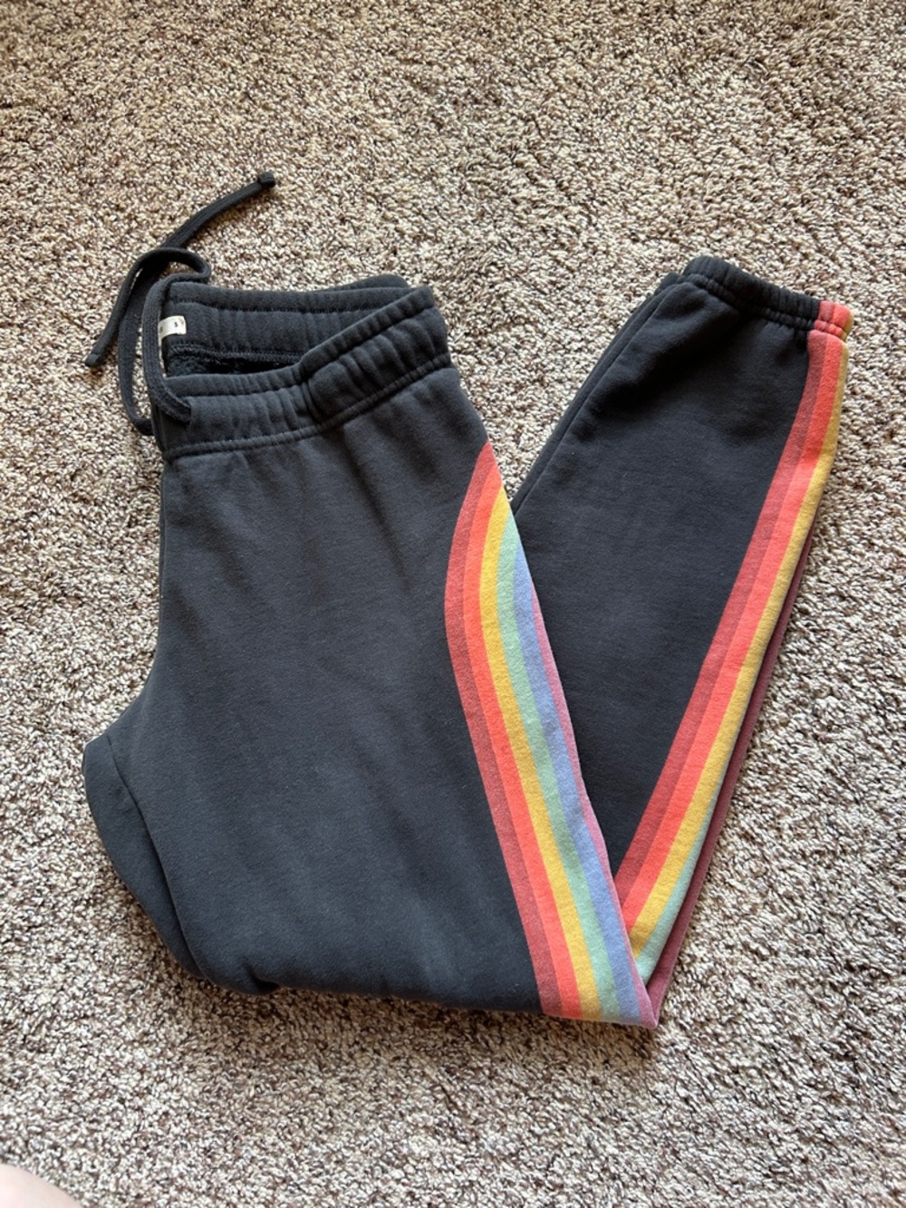 Marine Layer Anytime Rainbow Striped Sweatpants - Picture 4 of 6